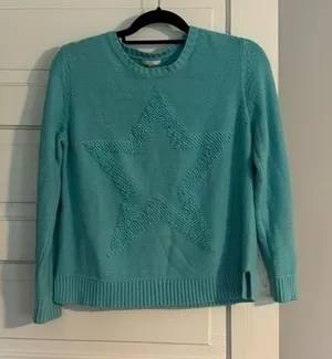 Lisa Todd Cropped Star Sweater Blue Size M thumbnail 1
