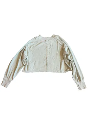 We The Free People Light Green Pullover Sweater Stretch Waffle Knit Size Medium thumbnail 7