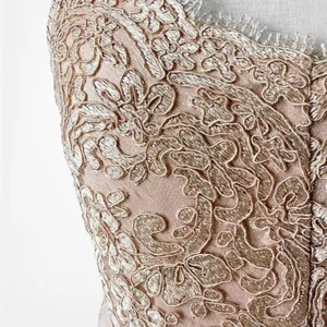 Vintage Y2K 90s Beige Nude Lace Mesh Mini Bodycon Knit Cocktail Party Dress Size S thumbnail 8