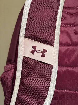 Under Armour Project Rock Brahma Backpack in maroon and pink thumbnail 6