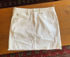 American Eagle White Denim Skirt thumbnail 1