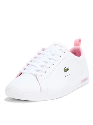 NWT • Lacoste White + Pink Court Base Sneakers thumbnail 7
