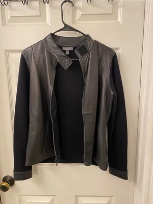 Classiques Entier Black Mixed-Media Zip Jacket thumbnail 9