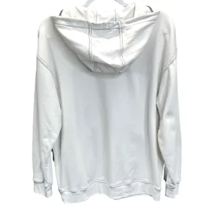 J.Crew Lace Up Hoodie Sweatshirt White Oversized Pocket Womens XS‎ thumbnail 5