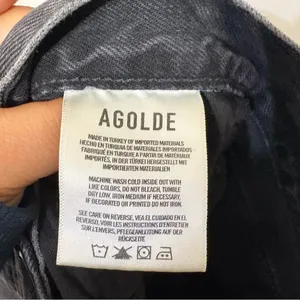 AGOLDE 90s Jean High Rise Distressed Straight Leg Jeans Washed Black Size 24 thumbnail 6