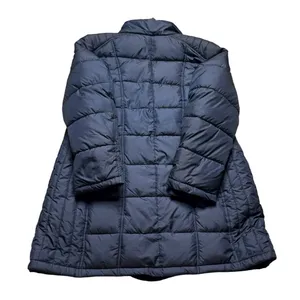 🧥‎ Liz Claiborne Women’s Navy Quilted Puffer Coat XXL Gold Zip Longline Warm 🧥 thumbnail 4