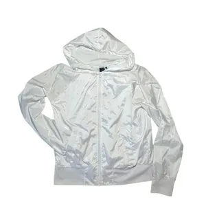 Z by Zella Windbreaker Jacket Full Zip Hoodie White Womens Medium Active Workout thumbnail 2