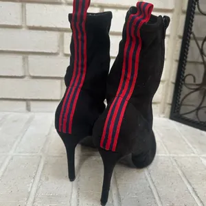 NEW Anne Michelle Pledge Black With Red Stripe Full Zip Stiletto Booties Size 11 thumbnail 5