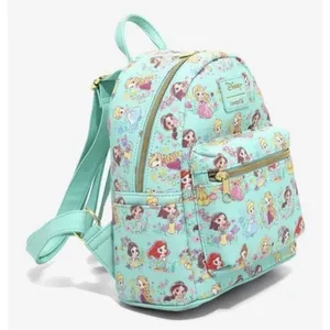 Loungefly Disney Princess Teal‎ / Mint Chibi Mini Backpack - New thumbnail 2