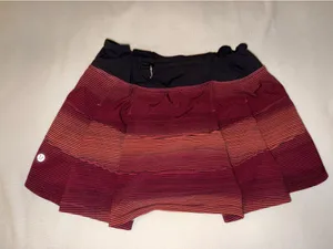 Lululemon Red Striped Tennis Skirt thumbnail 2