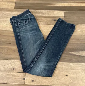 7 For All Mankind The Kate Straight‑Leg Jeans Size Dark Wash Made in USA thumbnail 1