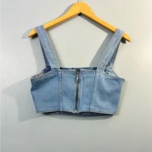 Nasty Gal Blue Crop Tank Top Fitted Sleeveless thumbnail 3