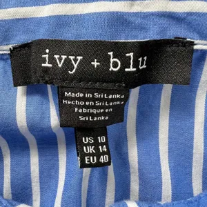 Ivy + Blu Striped‎ Shirt Dress Fit & Flare handkerchief hem Cotton Blue White 10 thumbnail 6