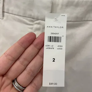ANN Taylor crop pants devin fit off white thumbnail 6