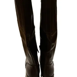 Pink and‎ Pepper Knee High Brown Faux Leather Heeled Boots Size 7 1/2 thumbnail 2