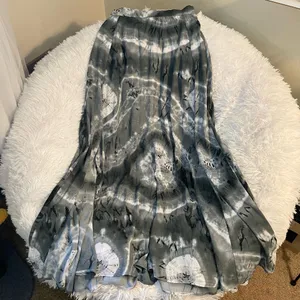 Gypsy Gorgeous Tie Dye Flowing Bohemian Hippie Festival Slit Maxi Skirt thumbnail 1