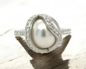 Swarovski Crystal Faux Pearl Cocktail Ring thumbnail 1