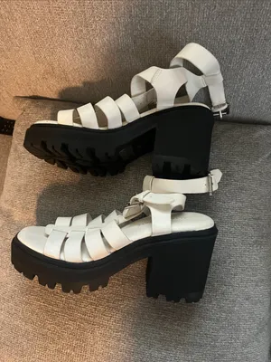 Altar'd State White Strappy Gladiator Sandals with Buckle thumbnail 4