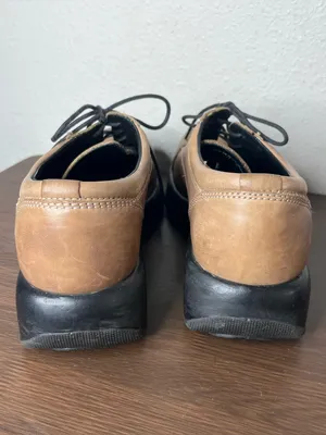 Y2K Dansko Tan Brown Leather Round Toe Chunky Lace Up Platform Oxfords Size 40 thumbnail 6