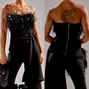 AKIRA NWT Limited Edition high-fashion Feathered tailored Corset Top XL thumbnail 2