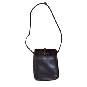 One World by Brighton Brown Croc Embossed Crossbody Bag & Wallet Set thumbnail 2