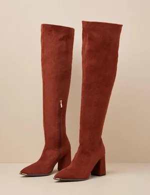 LULUS | Bellwood Cognac Suede Pointed-toe Over-the-knee Boots Brown - Size 8 thumbnail 2