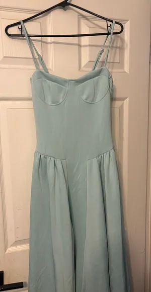 Light Blue Spaghetti Strap midi Dress thumbnail 1