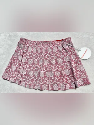 Bailey Rose Gingham Lace Print Pleated Mini Skirt Size Small thumbnail 6