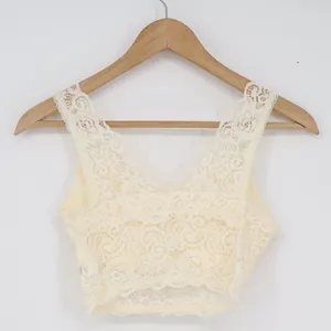 Altar'd State Intimates Cream Floral Lace Bralette V-Neck Crop Top S/M thumbnail 5