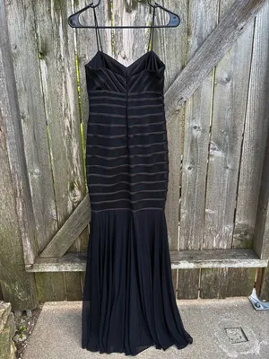 EUC Betsy & Adam Black Sweetheart Mermaid Maxi Dress Size 0 thumbnail 8