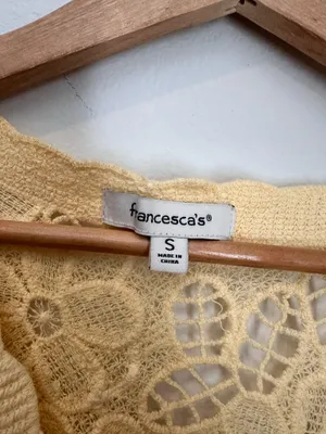 Francesca's Yellow Lace Top thumbnail 3