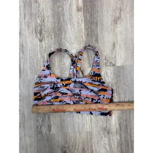 Lululemon‎ Energy Bra High Neck Shatter Weave Desert Teal Multi Size 6 Orange thumbnail 5
