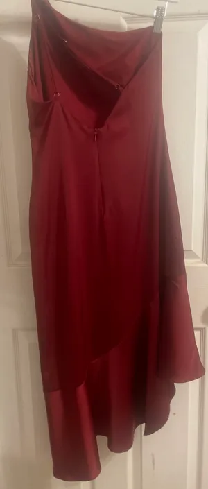 Lulus Burgundy Satin Midi Dress thumbnail 5