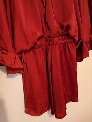 Glam Flowy Burnt Orange Romper  thumbnail 7