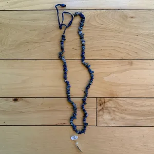 Free People Single strand Beaded Necklace NWT Navy thumbnail 4