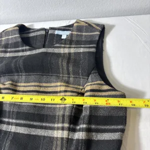 Antonio Melani Tula Plaid Print Wrap Front Fringe Hem Midi Dress Sz 6 Old Money thumbnail 9