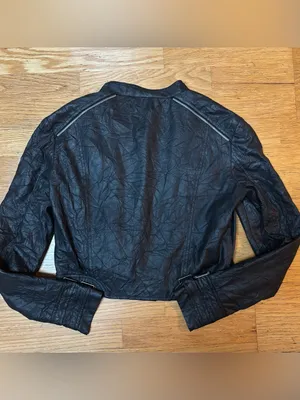 Georgie Black Faux Leather Zippers Grunge Emo Whimsigoth Motorcycle Jacket 6 thumbnail 4