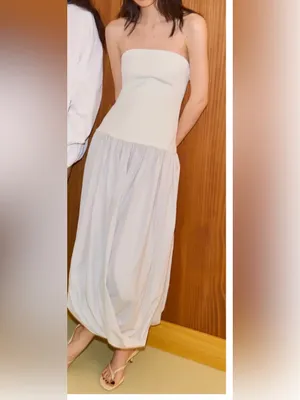 Zara combination maxi strapless dress thumbnail 3