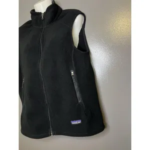 Patagonia Vest Womens Large Black Synchilla Fleece Full Zip NBC Sports Logo thumbnail 5