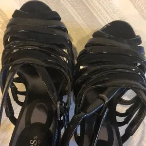 Charles David Black Platform Adjustable Sandals thumbnail 7