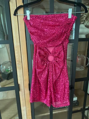 Lucy in the sky sequin strapless mini dress cocktail cutout open back thumbnail 3