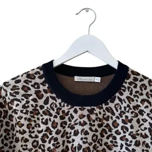 Peter Millar Trendy 100% Merino Wool Leopard Print Ribbed Navy Blue SZ M #2291 thumbnail 2