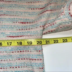 Madewell Puff Sleeve Textured Cream & Multicolor Striped Knit Top thumbnail 7