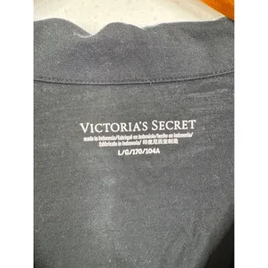 Victorias Secret Pajama Set L Black White Piping Modal Short Sleeve Button Down thumbnail 4