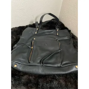 Kooba Black Pebbled Leather Double Handle Shoulder Bag Tote Purse-15x12x4 thumbnail 3