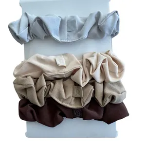 4 NWOT Lululemon Uplifting Scrunchies: Java / Gleam / Pale Linen / Vapor / thumbnail 2