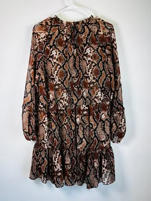 Express Brown & Black Mini Dress - Size M - Like New thumbnail 2