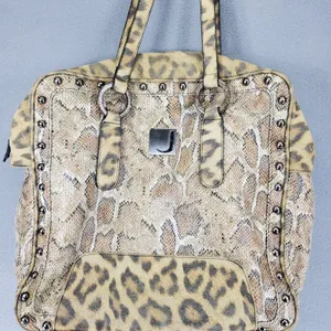 Joanel Faux Snakeskin Leopard Tote Handbag‎ Studs Shoulder Bag Y2K thumbnail 2