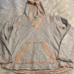 Hem & Thread Anthology Hoodie type too long sleeves silver and orange see photo thumbnail 9