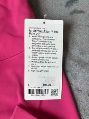 Lululemon Align High-Rise Pant 28" Raspberry Coulis Size 6 thumbnail 5